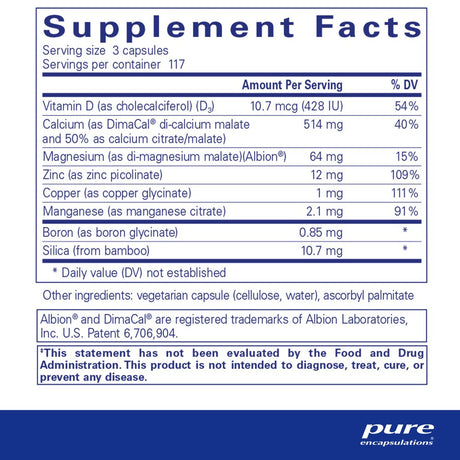 Pure Encapsulations Osteobalance | Hypoallergenic Supplement to Promote Calcium Absorption and Enhance Healthy Bone Mineralization* | 351 Capsules