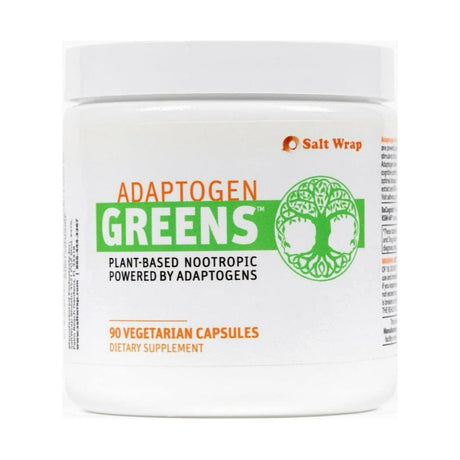 Saltwrap Adaptogen Greens - Caffeine Free Nootropic for Cortisol Support, Recovery, Stress, Natural Energy, & Mood