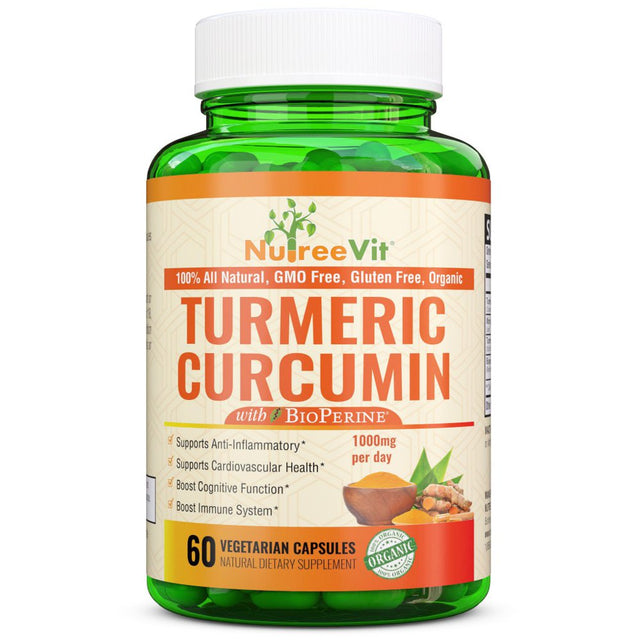 Pure Turmeric Curcumin - 180 Vegetable Capsules - High Potency Turmeric