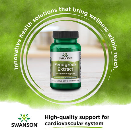 Swanson Testofen Fenugreek Extract - Ayurvedic Herbal Supplement Promoting Hormone Support for Men and Women - (60 Veggie Capsules, 300Mg Each)