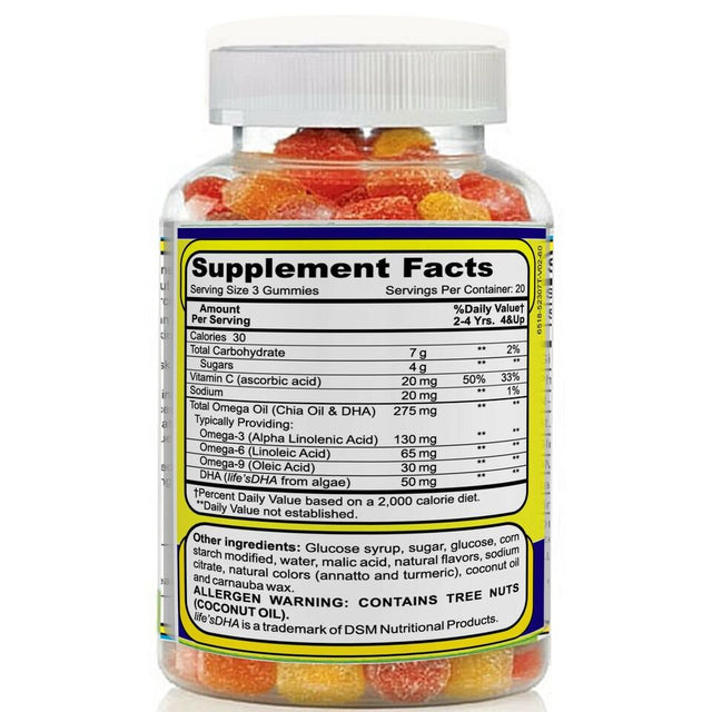 Smartkids Memory Booster+ Omega 3 Brain Supplement for Kids Brain Health & Focus - 60 Gummies