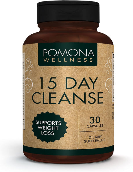 Pomona Wellness 15 Day Cleanse Capsules, Supports Digestive Health and Gut Health, Helps Reduce Bloating, Remove Waste and Boost Energy, Non-Gmo, 15 Day Supply, 30 Count