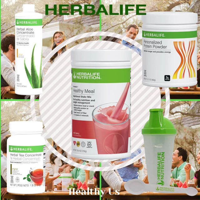 HERBALIFE COMBO FIVE FORMULA 1 Healthy Nutritional Shake Mix (Wild Berry 750G)-Herbal ALOE CONCENTRATE PINT 473Ml-Personalized PROTEIN POWDER 360G-Herbal TEA CONCENTRATE 51G with SHAKER CUP and SPOON