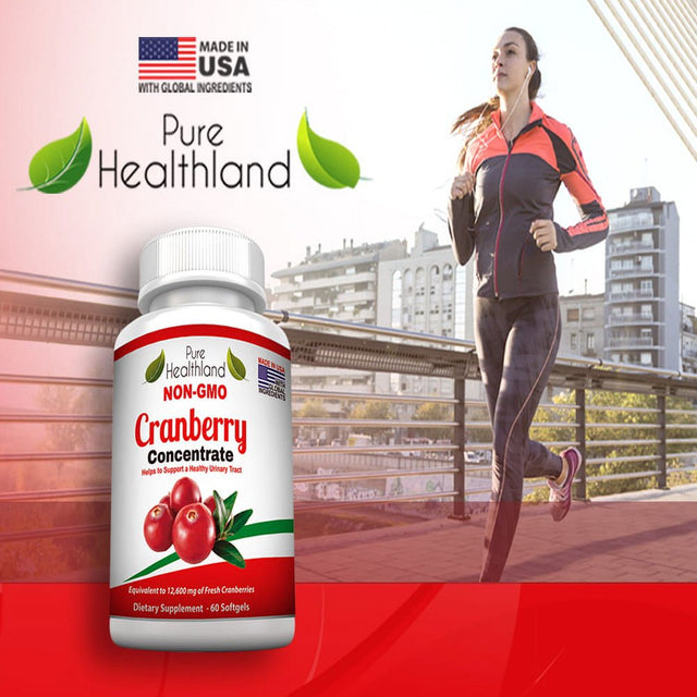 NON GMO Cranberry Concentrate Supplement Pills for Urinary Tract Infection UTI. Equal to 12600 Mg Fresh Cranberries! Promote Kidney Urinary Bladder Health. No Sugar HIGH POTENCY FREE 2 Day DELIVERY