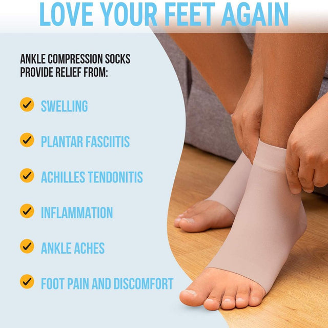 1 Pair Ankle Compression Sleeve-Open Toe Сompression Socks for Swelling, Plantar Fasciitis, Sprain, Neuropathy-Nano Brace for Women and Men,X-Large