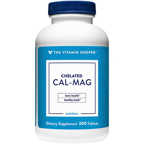 The Vitamin Shoppe Chelated Cal-Mag, 2:1 Calcium & Magnesium Ratio, Supports Bone & Teeth (300 Tablets)