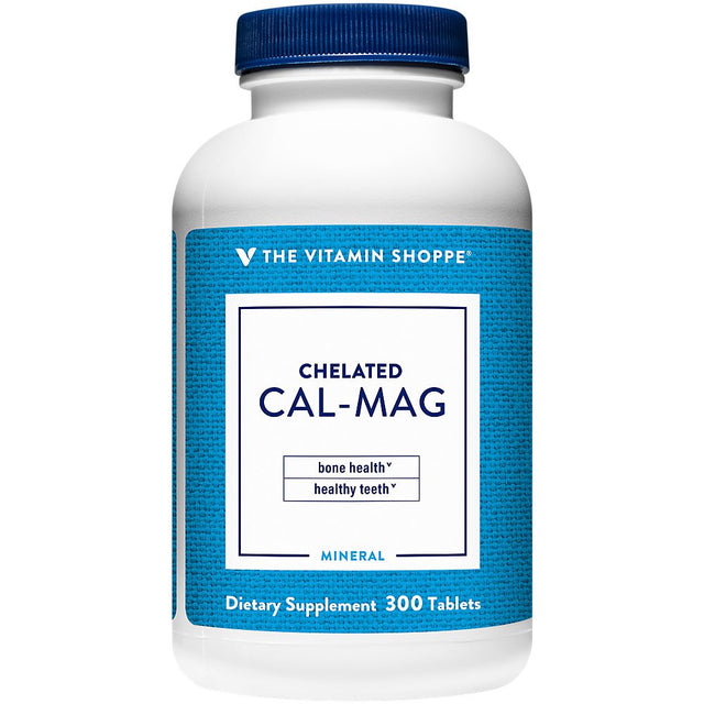 The Vitamin Shoppe Chelated Cal-Mag, 2:1 Calcium & Magnesium Ratio, Supports Bone & Teeth (300 Tablets)