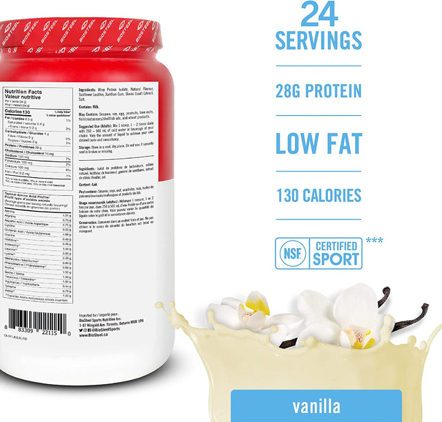 BIOSTEEL Protein Whey Isolate Vanilla, 816 GR