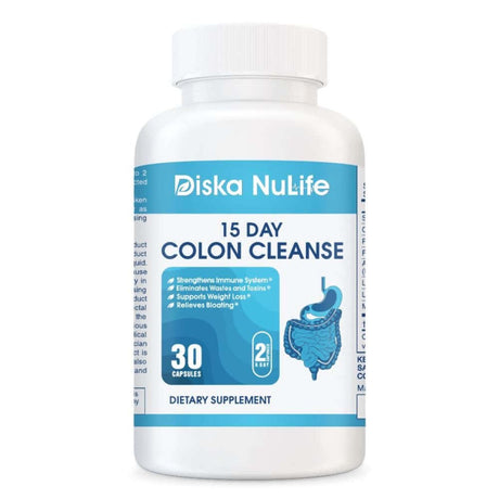 Diska Nulife 15 Day Colon Cleanse | Supports Healthy Bowel Movements and Colon Cleanse Detox, Herbal Supplements - 30 Capsules