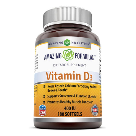 Amazing Formulas Vitamin D3 400 IU 180 Softgels