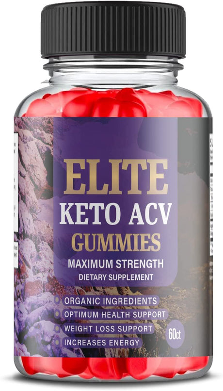 (1 Pack) Elite Keto ACV Gummies - Supplement for Weight Loss - Energy & Focus Boosting Dietary Supplements for Weight Management & Metabolism - Fat Burn - 60 Gummies