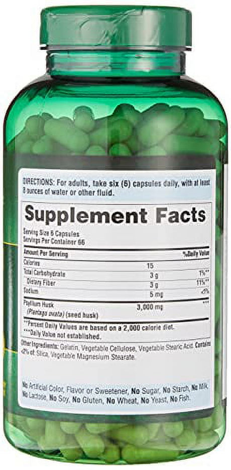 Puritan'S Pride Psyllium Husks 500 Mg Supports Digestive and Colon Heatlh, 400 Capsules, by Puritan'S Pride, 400 Count