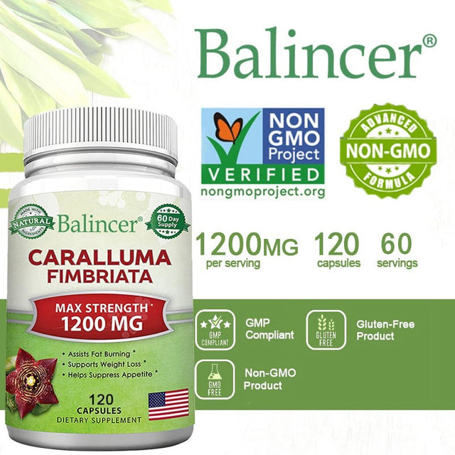 Balincer Caralluma Fimbriata 1200Mg, Natural Extract Weight Loss Diet Pill Supplement, Plant Root Appetite Suppressant and Pure Energy Booster, Maximum Strength Slim Fat Burner