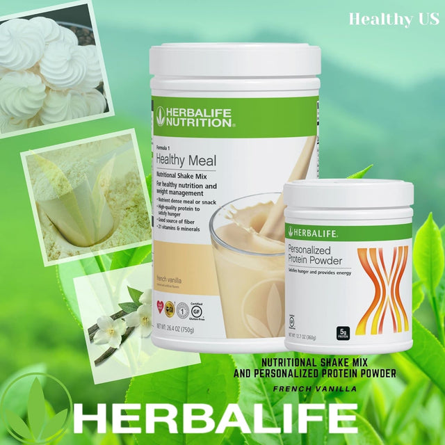 HERBALIFE (DUO) FORMULA 1 Healthy Meal Nutritional Shake Mix (French Vanilla) with PERSONALIZED PROTEIN POWDER