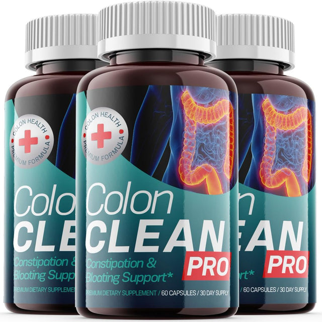 (3 Pack) Colon Clean Pro - Dietary Supplement for Digestion and Healthy Gut - Pills for Immune System, Digestive Function, Healthy Stomach, Reduces Bloat and Constipation - 180 Capsules