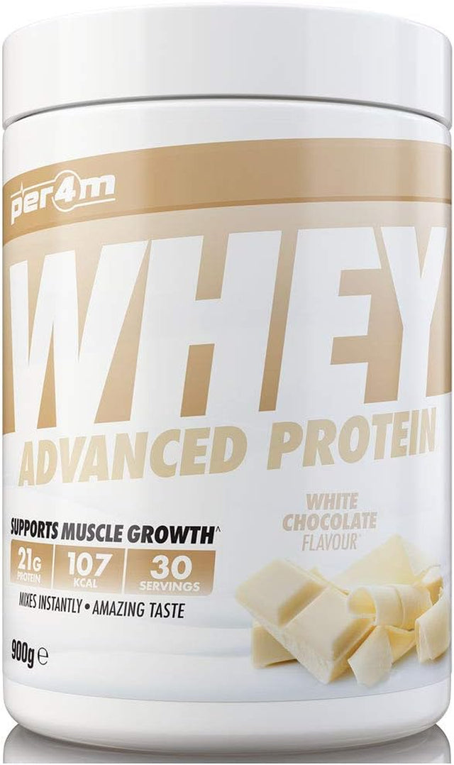 Protein Whey Powder | 30 Servings of High Protein Shake with Amino Acids | for Optimal Nutrition When Training | Low Sugar Gym Supplements (White Chocolate, 900G)