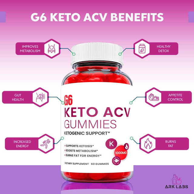 (2 Pack) G6 Keto ACV Gummies - Supplement for Weight Loss - Energy & Focus Boosting Dietary Supplements for Weight Management & Metabolism - Fat Burn - 120 Gummies