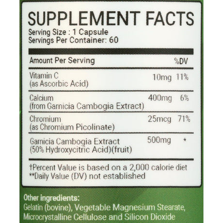 Conutrition Garcinia Cambogia Appetite Suppressant Digestion Supplement 60 Capsules