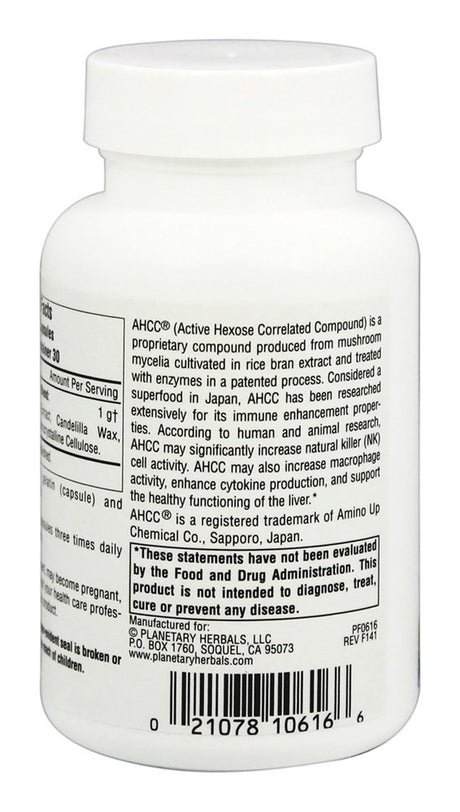 Planetary Herbals - AHCC 500 Mg. - 60 Capsules