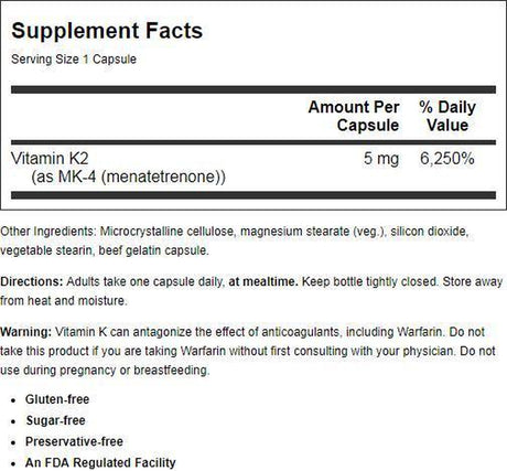 Carlson Laboratories Vitamin K-2 5Mg 60 Capsule