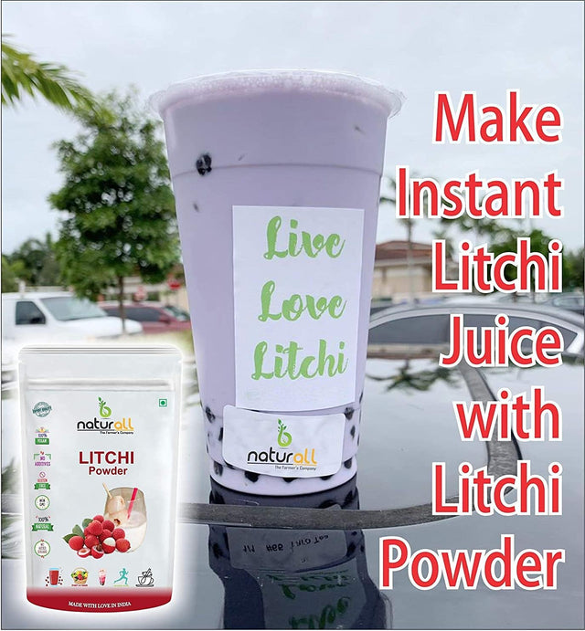 Fruit Pack of 2 Litchi Powder, Strawberry Powder (100 GM Each) Combo Pack - 200 GM by B Naturall