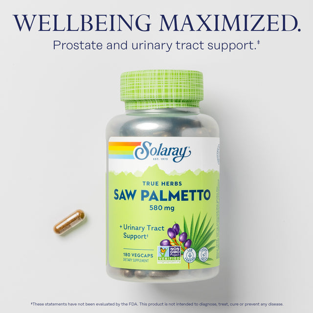 Solaray Saw Palmetto Berry 580Mg | 180 Vegcaps