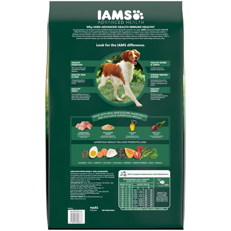 IAMS Advanced Health IMMUNE HEALTH Chicken & Superfoods Flavor Dry Dog Food for Adult Dogs, 27 Lb. Bag