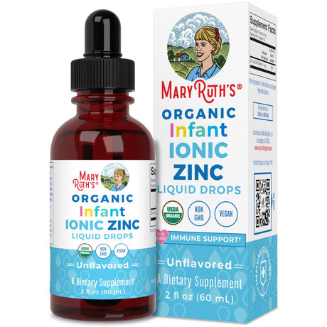 Liquid Ionic Zinc with Organic Glycerin by Maryruth'S, Zinc Sulfate for Immune Support, Vegan, Formulated for Ages 0-12 Months, 1 Month Supply, 2 Fl Oz