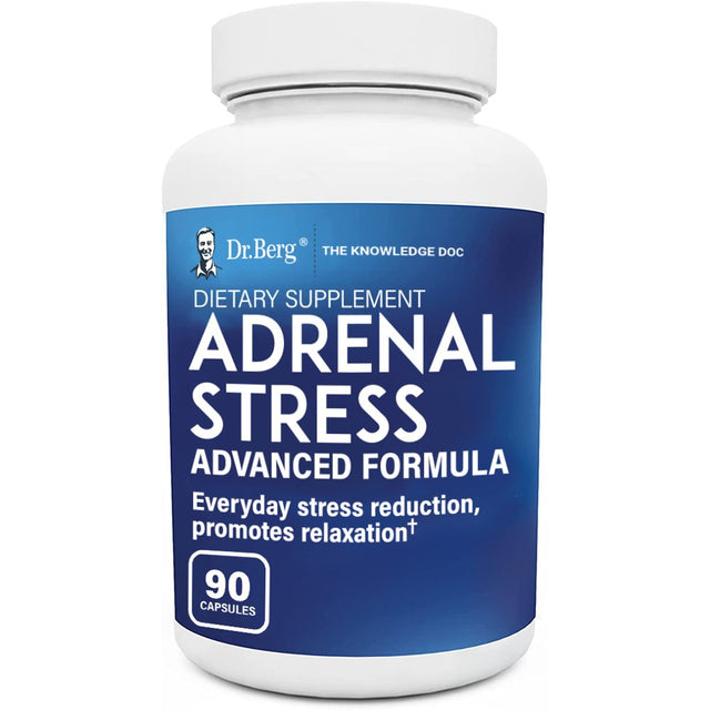 Dr. Berg’S Adrenal Stress Advanced Formula - Mood & Anxiety Support W/ Ashwagandha Extract 90 Capsules