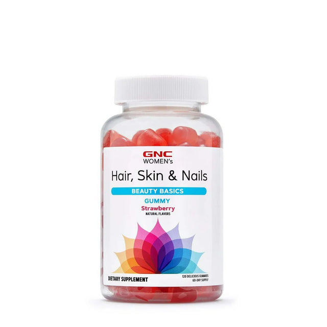 GNC Women'S Hair, Skin & Nails, Strawberry - 120 Gummies (60 Servings)