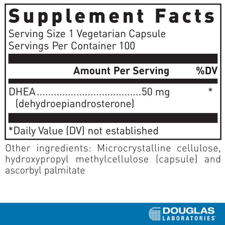 Douglas Laboratories DHEA 50 Mg | Micronized Supplement to Support Immune Health, Brain, Bones, Metabolism and Lean Body Mass* | 100 Capsules