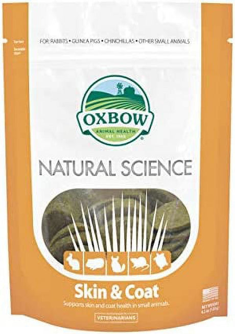 Oxbow Natural Science Skin & Coat Supplement - High Fiber, Palm Oil, Omega 3 and 6 Fatty Acids for Small Animals, 4.2 Oz.