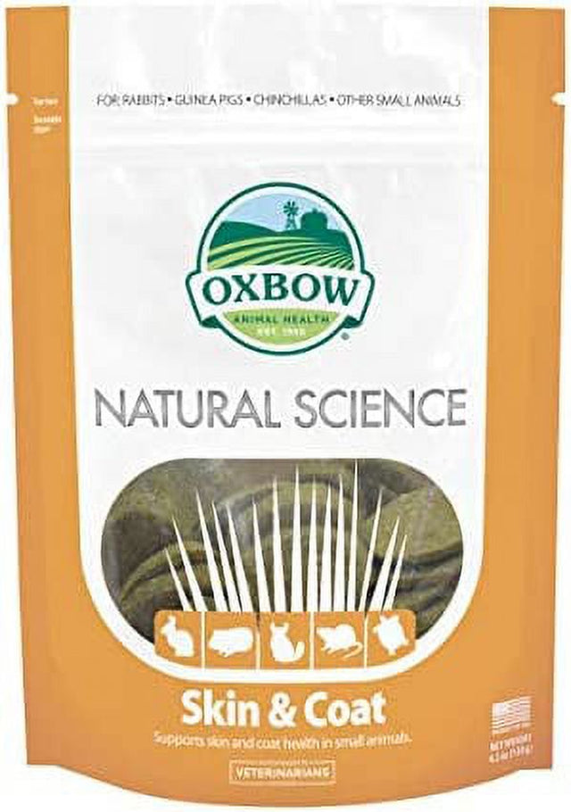 Oxbow Natural Science Skin & Coat Supplement - High Fiber, Palm Oil, Omega 3 and 6 Fatty Acids for Small Animals, 4.2 Oz.