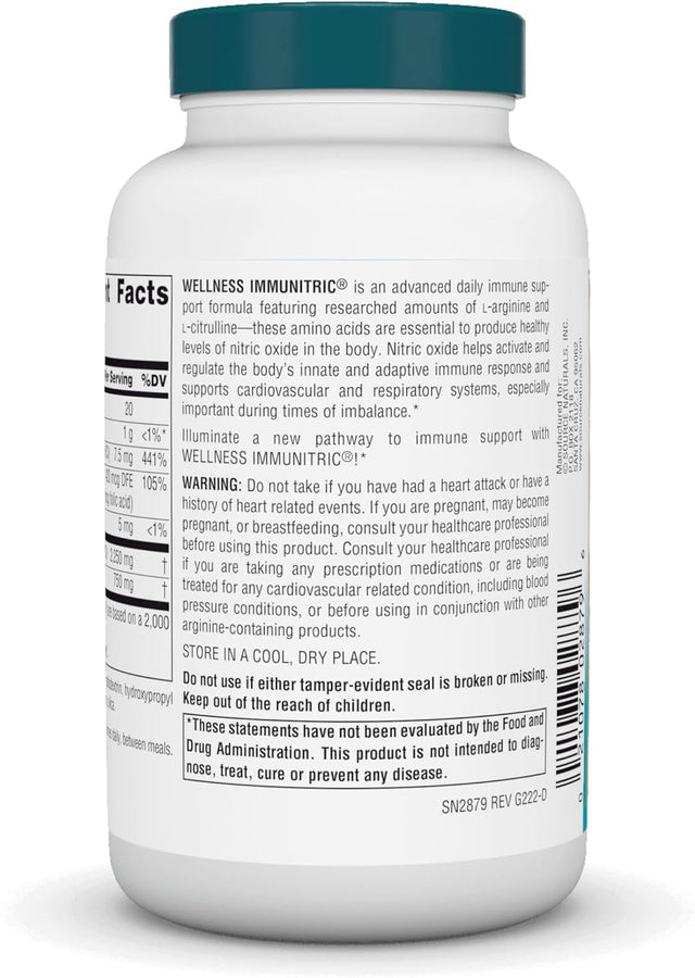 Source Naturals Wellness Immunitric, Nitric Oxide Builder for Immune System Support* - 90 Tablets