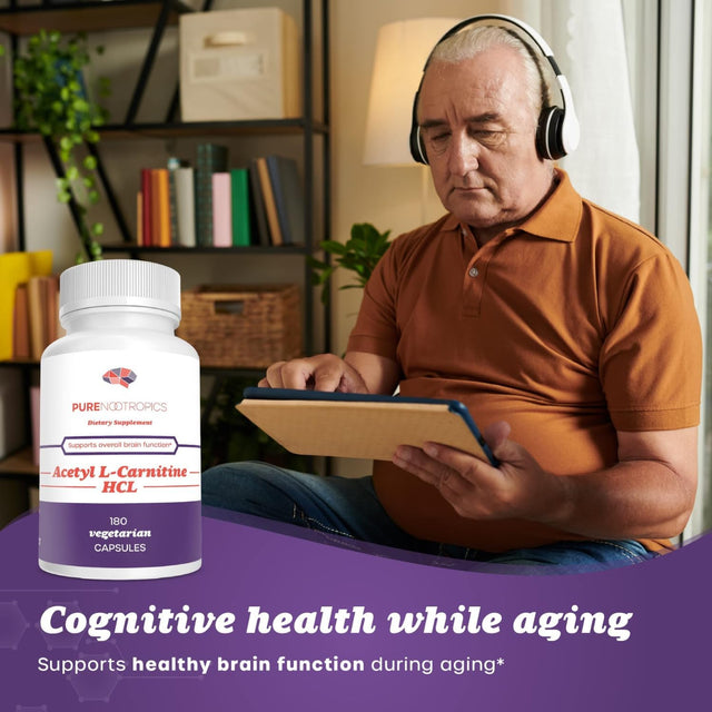 Acetyl L-Carnitine (ALCAR) 500 Mg Capsules | 180 Veg Cap Value Pack | Brain Health & Memory Support | in House & Rigorous 3Rd Party Testing for Higher Purity & Potency