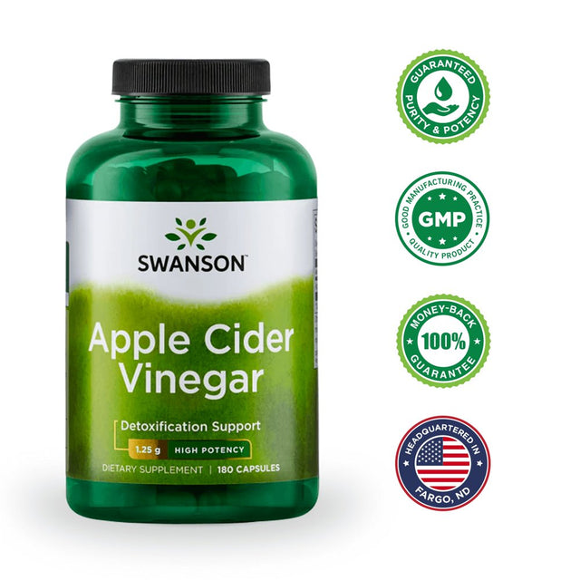 Swanson Herbal Supplements High Potency Apple Cider Vinegar 625 Mg Capsule 180Ct