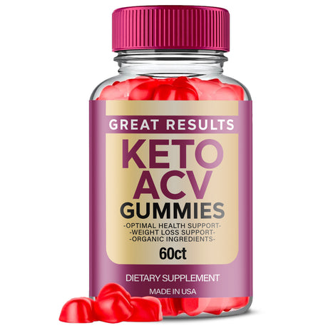 (1 Pack) Great Results Keto ACV Gummies - Energy & Focus Boosting Dietary Supplements for Weight Management & Metabolism - Fat Burn - 60 Gummies