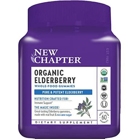 New Chapter Elderberry Gummies - Organic Elderberry Whole-Food Gummies for Immune Support - 60 Ct