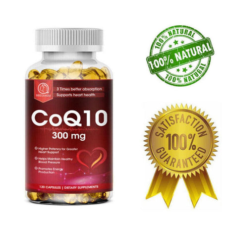 BEAU COQ10 Coenzyme Q10 300Mg Vegetarian Capsule Promotes Cardiovascular Health Heart Health - 120CT