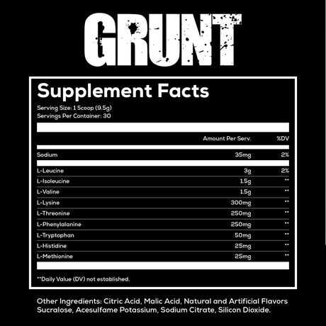 REDCON1 Grunt Eaas, Mango - Sugar Free, Keto Friendly Essential Amino Acids - Post Workout Powder Containing 9 Amino Acids to Help Train, Recover, Repeat (30 Servings)