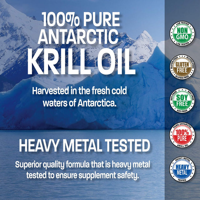 Bronson Antarctic Krill Oil 1000 Mg with Omega-3S EPA, DHA, Astaxanthin and Phospholipids 120 Softgels (60 Servings)