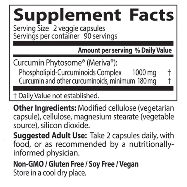 Doctor'S Best Curcumin Phytosome with Meriva, Non-Gmo, Vegan, Gluten Free, Soy Free, Joint Support, 500 Mg 180 Veggie Caps