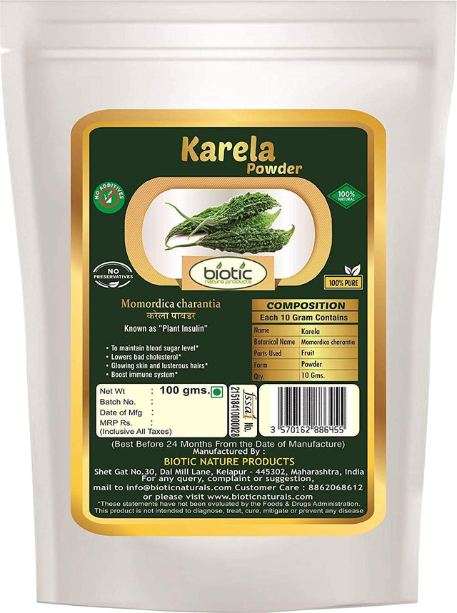 Biotic Gurmar, Karela and Jamun Seed Powder - 300 Gm (100Gm Each)