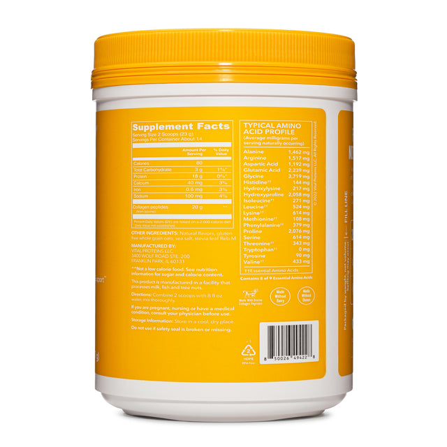 Vital Proteins Grass-Fed Collagen Peptides Powder, Vanilla, 11.5 Oz