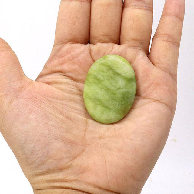 2 Pieces Natural Jade Massage for Body Relaxing Spa Massage (1.2 X 1.57 Inches)