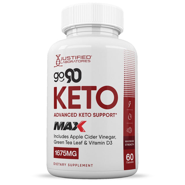 (2 Pack) Go 90 Keto ACV MAX Pills 1675Mg Dietary Supplement 120 Capsules