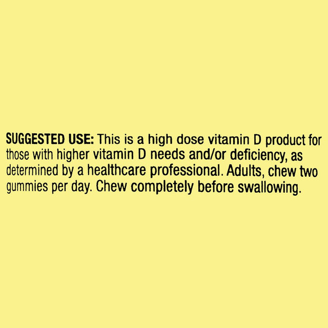 Spring Valley Extra Strength Vitamin D3 Bone & Immune Health Dietary Supplement Vegetarian Gummies, 125 Mcg (5,000 IU), 60 Count