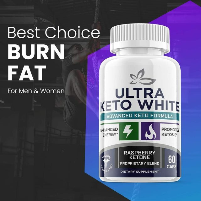 (5 Pack) Ultra Keto White - Supplement for Weight Loss - Energy & Focus Boosting Dietary Supplements for Weight Management & Metabolism - Advanced Fat Burn Raspberry Ketones Pills - 300 Capsules