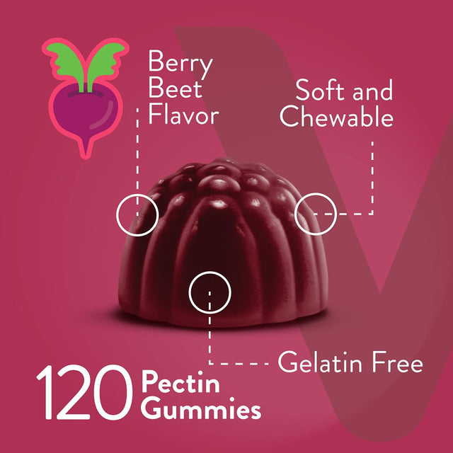 Beet Root Gummies 500Mg plus Tart Cherry - Nitric Oxide Circulation Gummies - Blood Pressure plus Heart Health - Immune & Circulation Support - Energy Booster - Gelatin GMO Gluten Free, Chewable Gummy