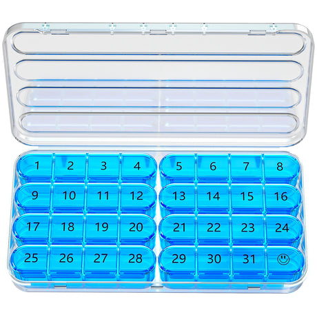 Zoksi Monthly Pill Organizer 1 Times a Day, 30 Day Pill Box Organizer,One Month Pill Case for Travel, 31 Day Daily Medcine Container for Vitamins, Supplement